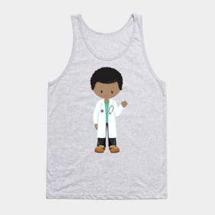 African American Boy, Doctor, Lab Coat, Medicine Tank Top